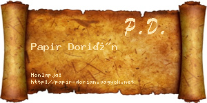 Papir Dorián névjegykártya